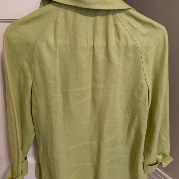 Talbots Lime Green Linen-look Blazer - Picture 2 of 4
